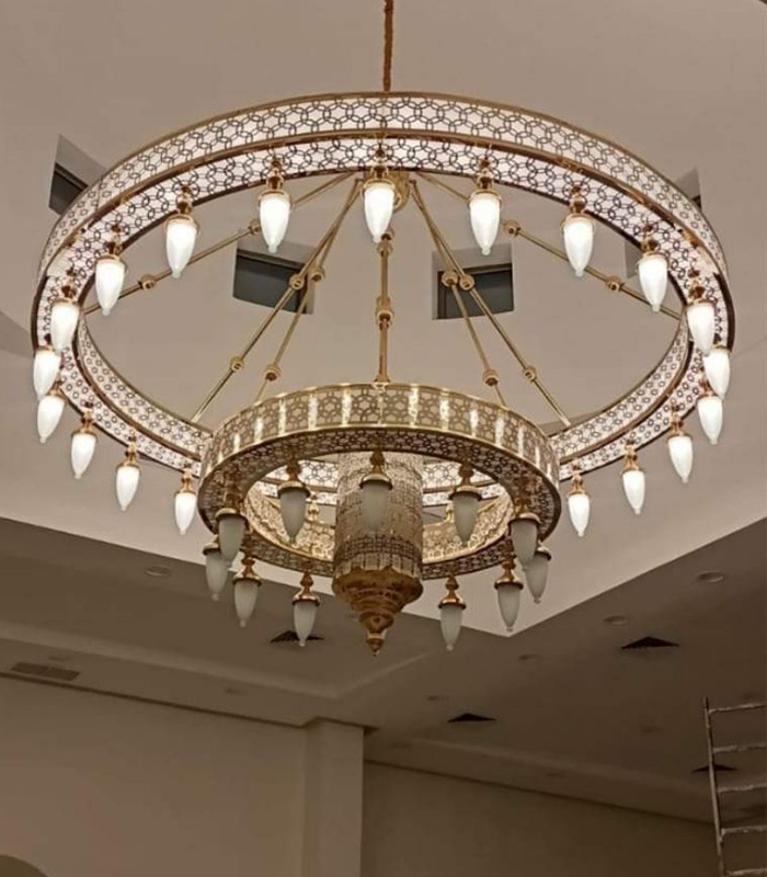 Copper chandelier