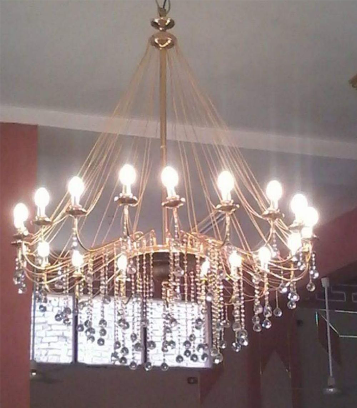 Copper chandelier