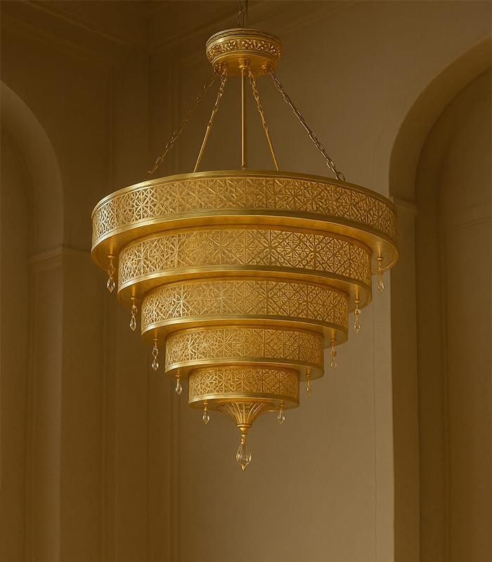 Copper chandelier